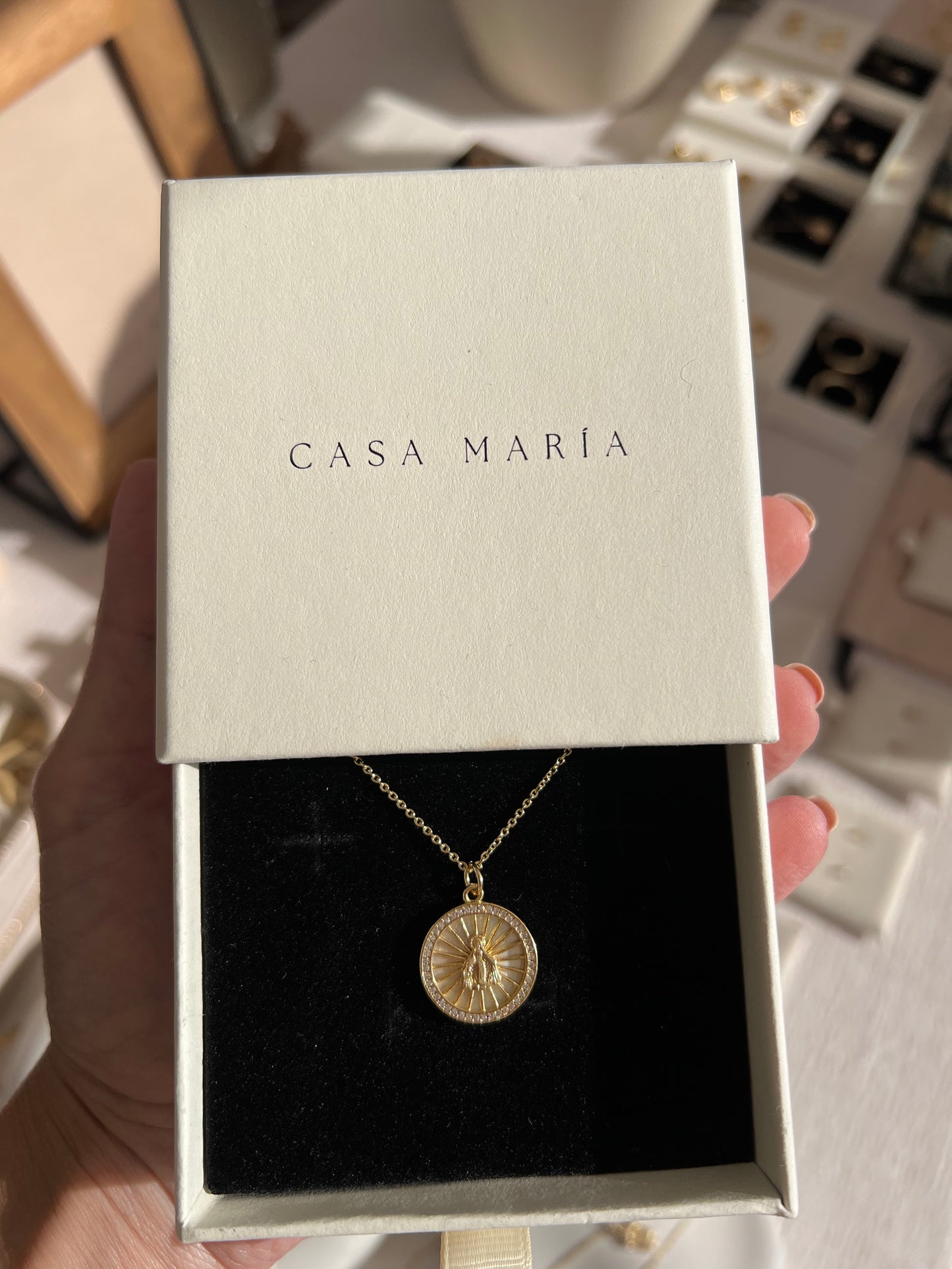 Holy image cubic zirconia necklace