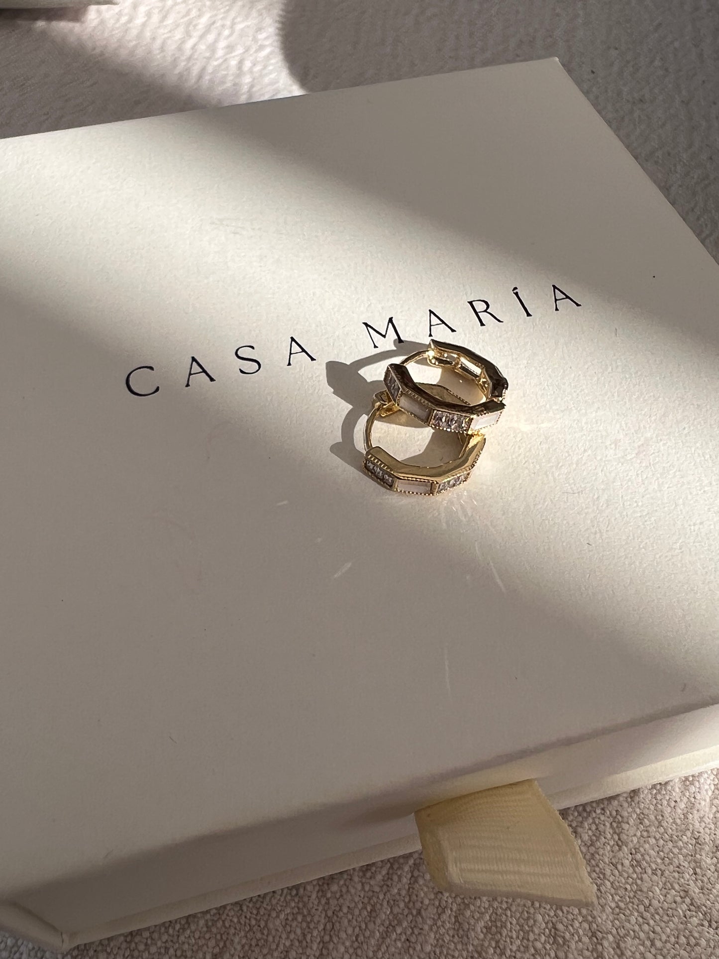 Mother of Pearl Zirconia Hoops