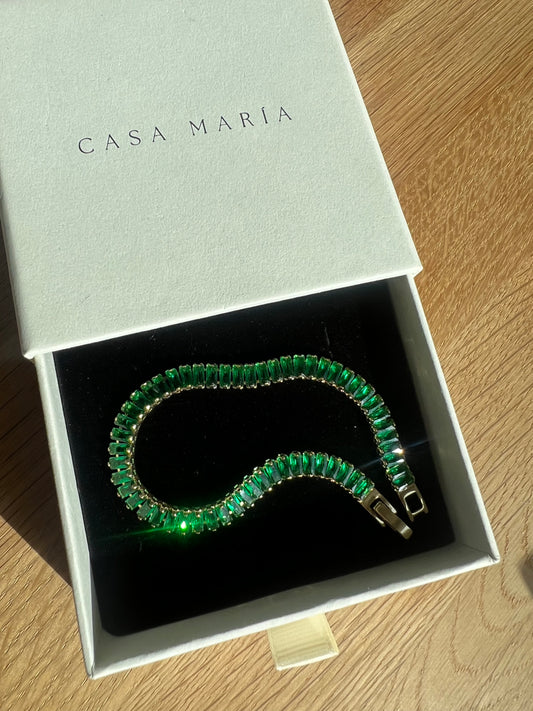 Green Emerald Cz Bracelet