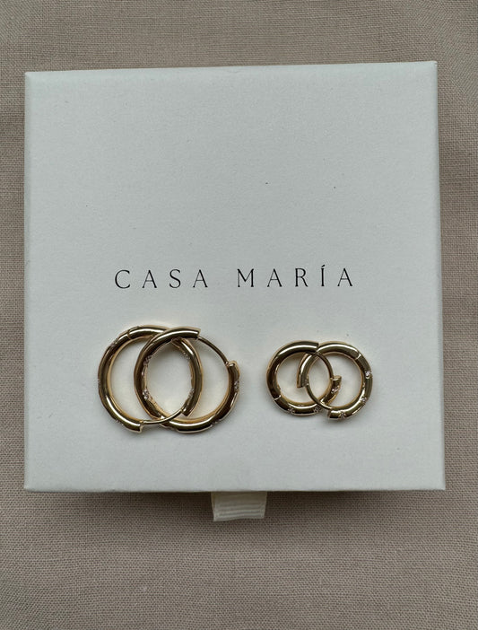 Classic Hoops with double zirconia