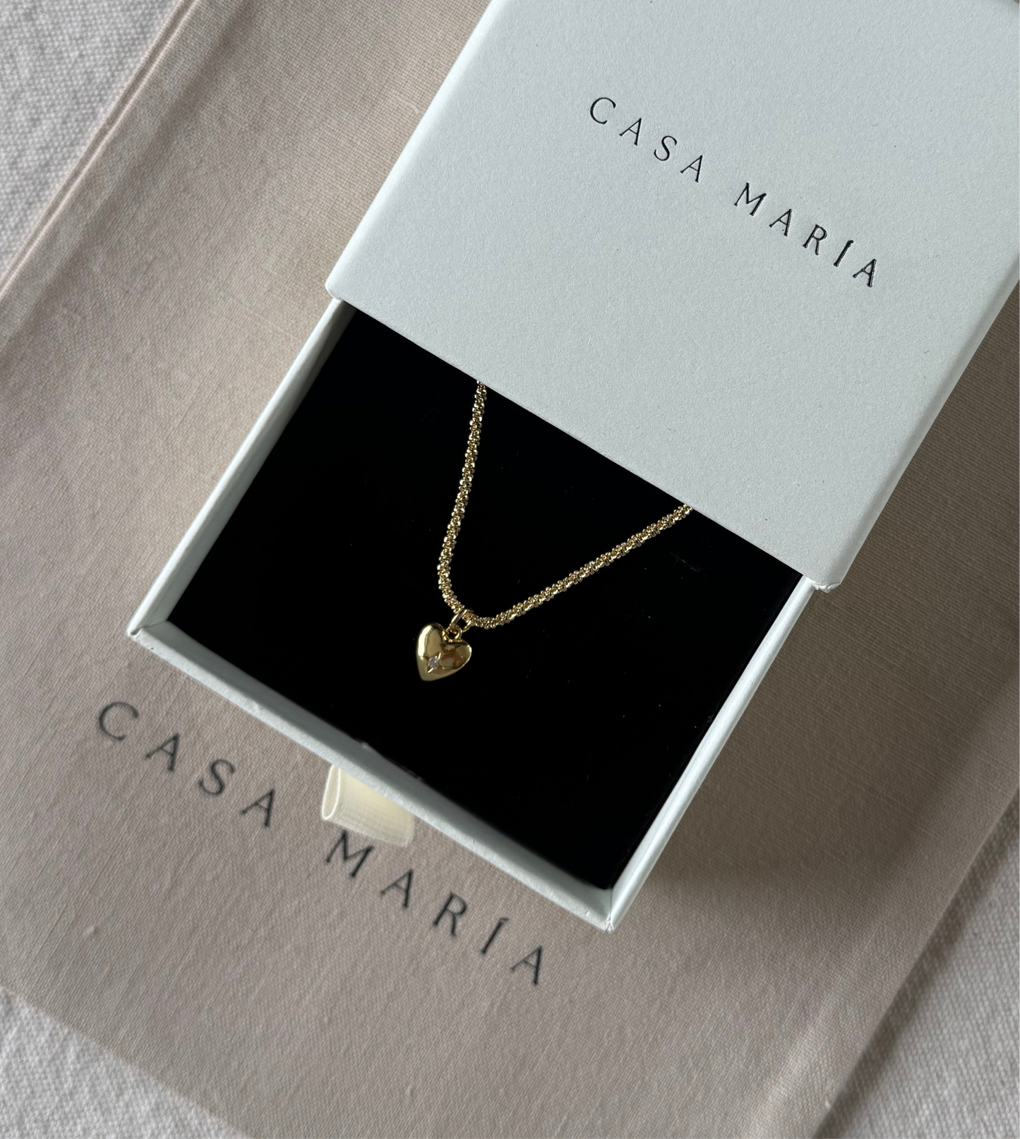 Serpentine Chain + Heart Cz Charm