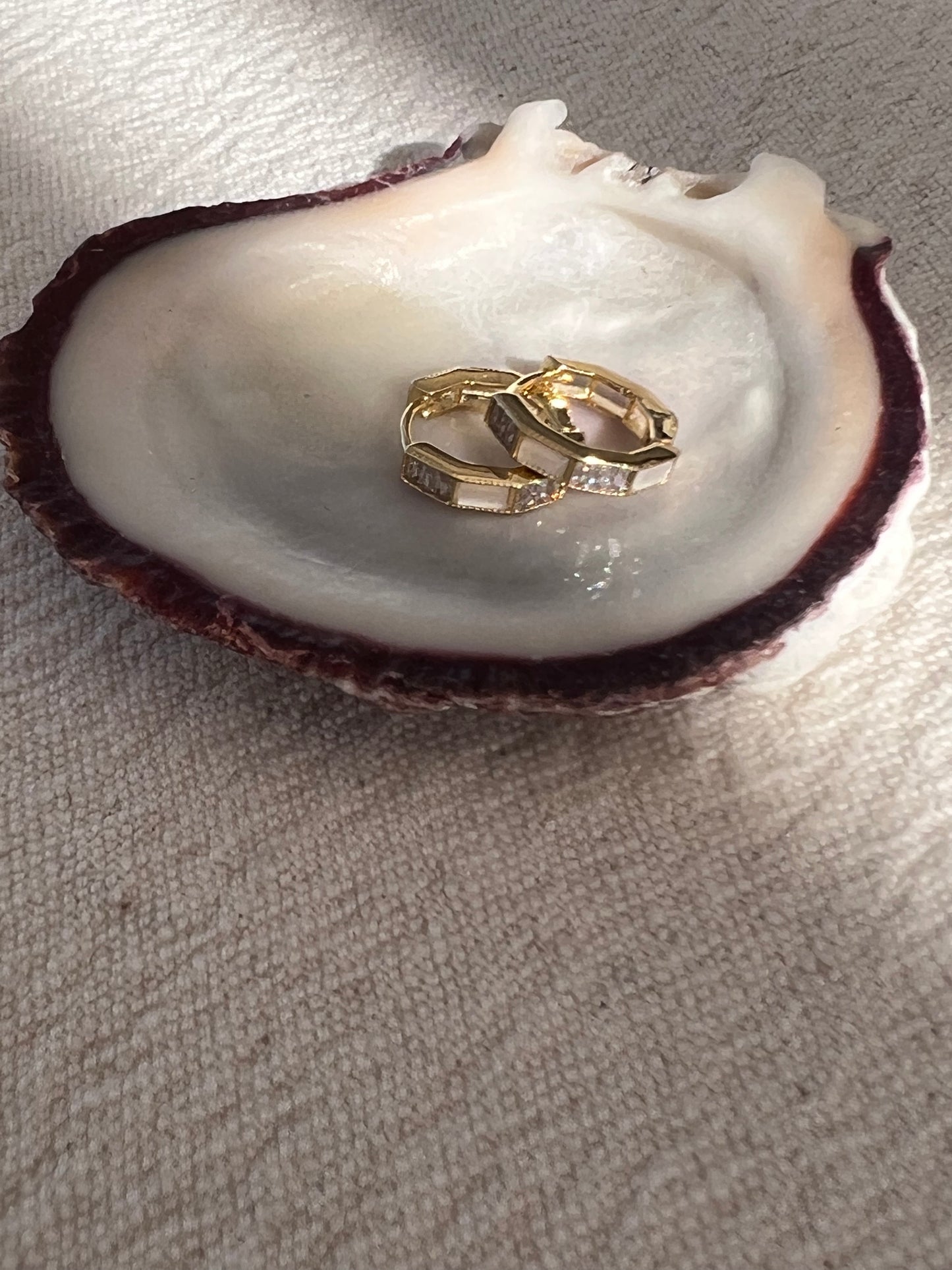 Mother of Pearl Zirconia Hoops