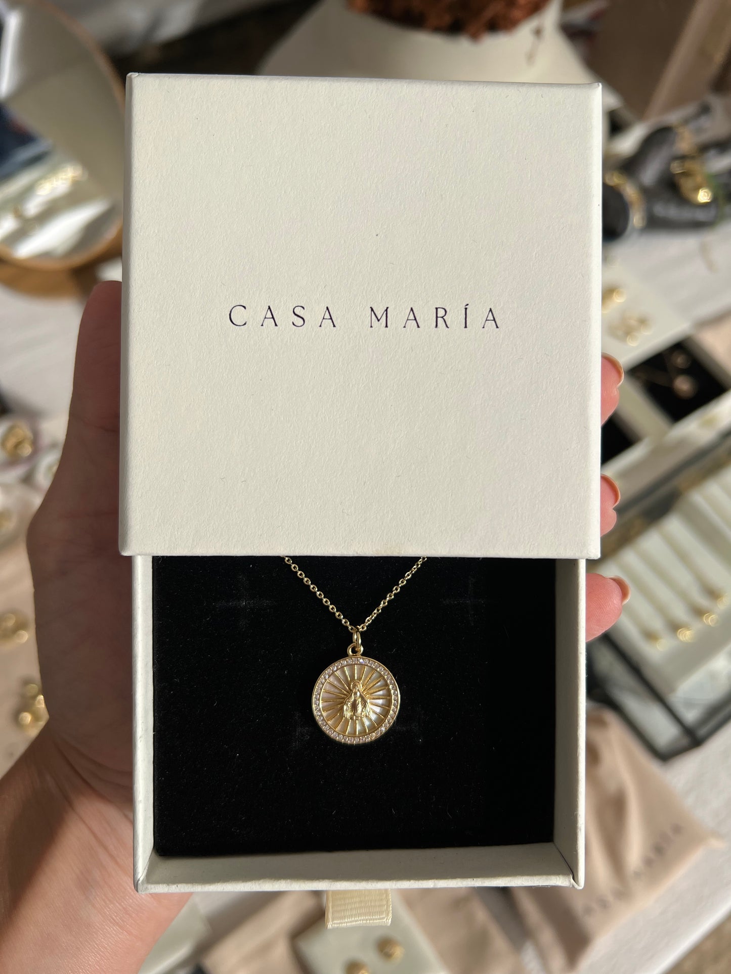 Holy image cubic zirconia necklace