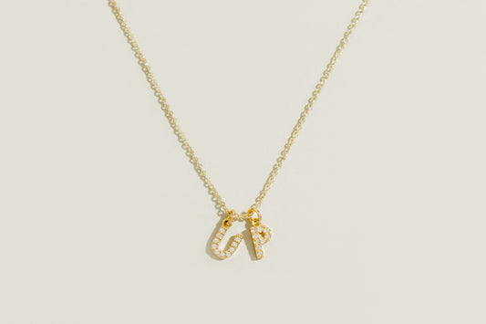 Letter Cubic Zirconia Necklace
