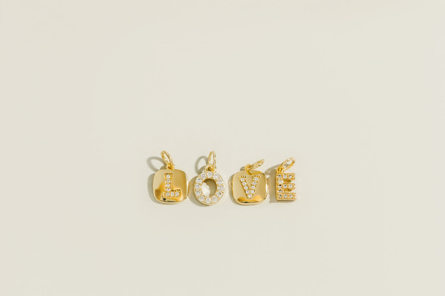 Letter Cubic Zirconia Charm