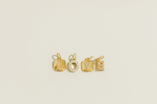 Letter Cubic Zirconia Charm