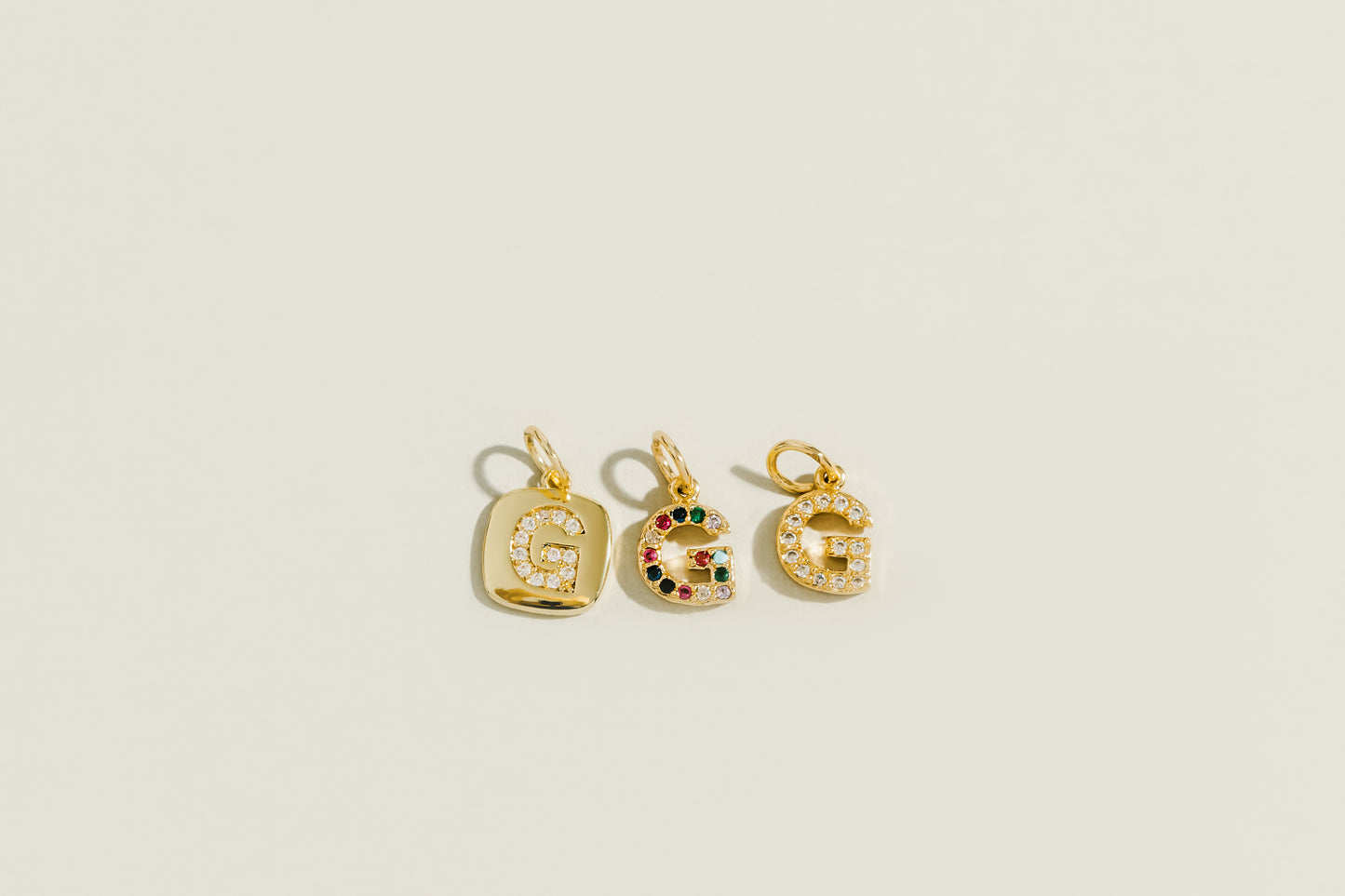 Letter Cubic Zirconia Charm