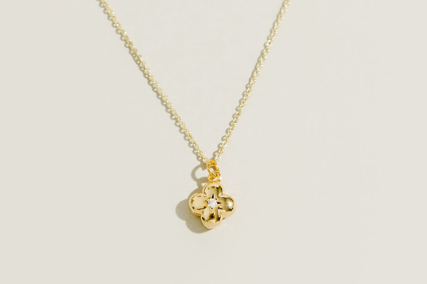 Gold Clove Cubic Zirconia Necklace