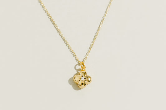 Gold Clove Cubic Zirconia Necklace