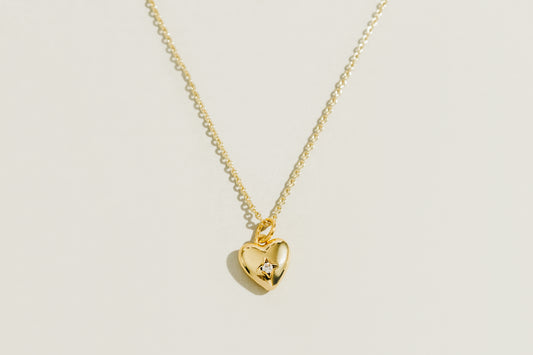 Gold Heart Cubic Zirconia Necklace