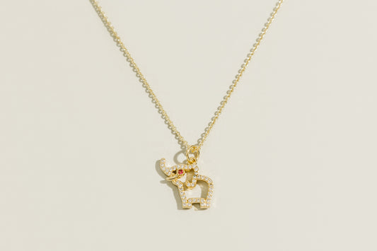 Elephant Cubic Zirconia Necklace