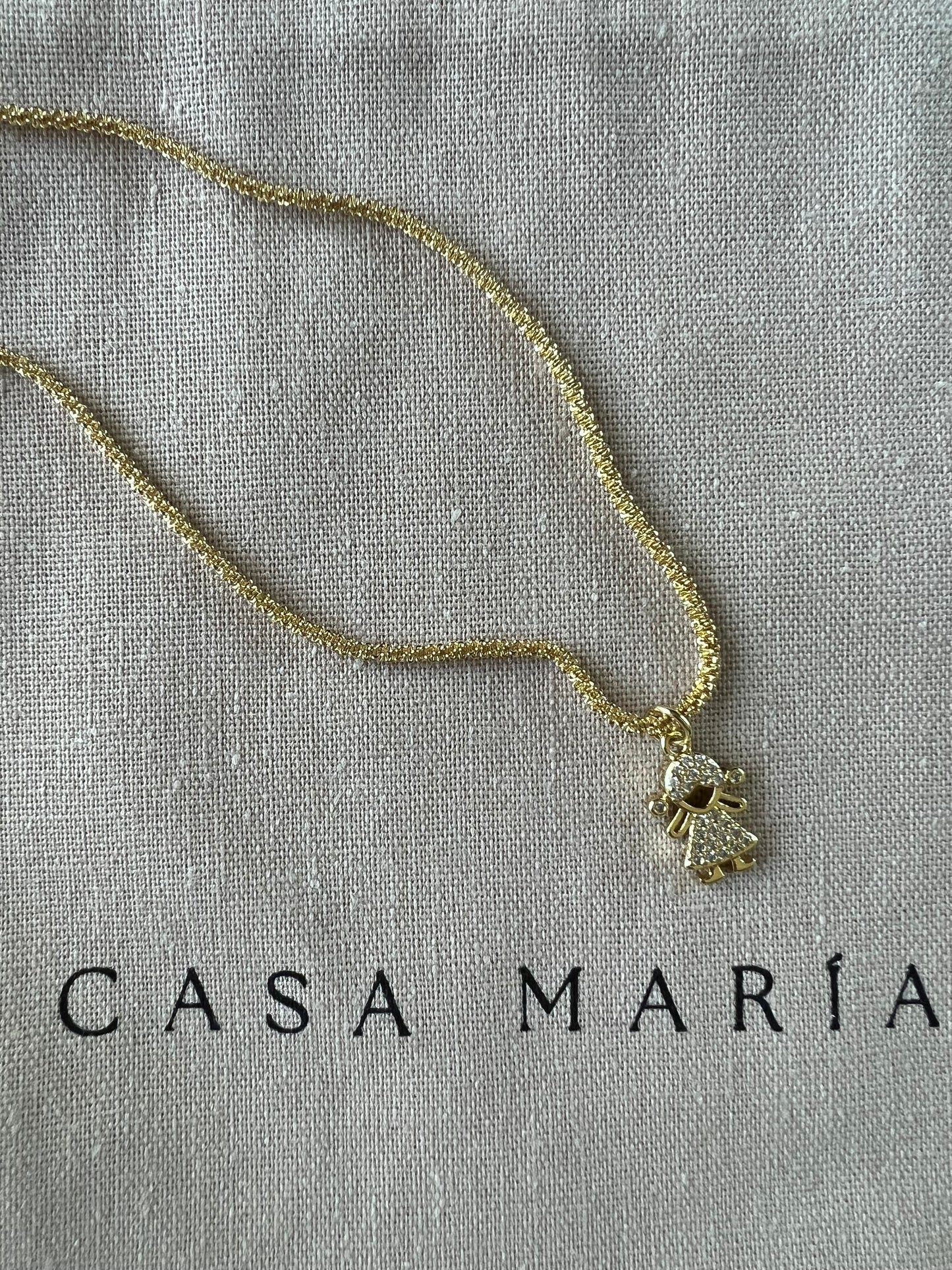 Mother's Necklace with Cubic Zirconia Children Charms