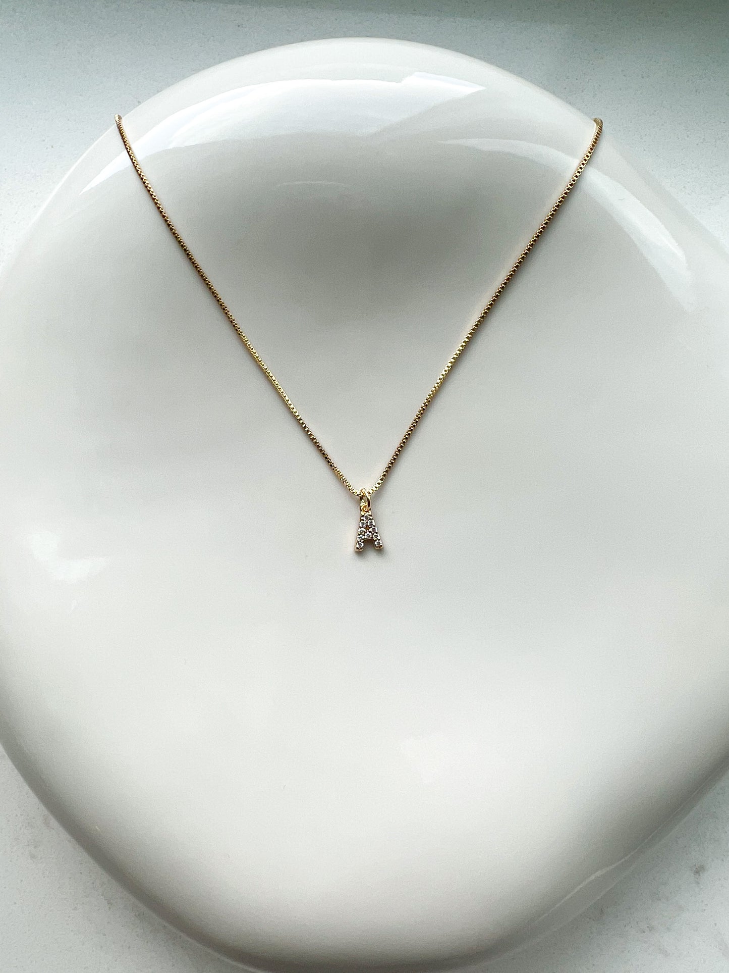 Letter Cubic Zirconia Necklace
