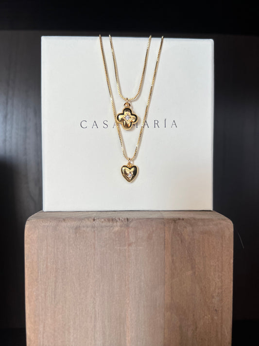 Gold Clove Cubic Zirconia Necklace