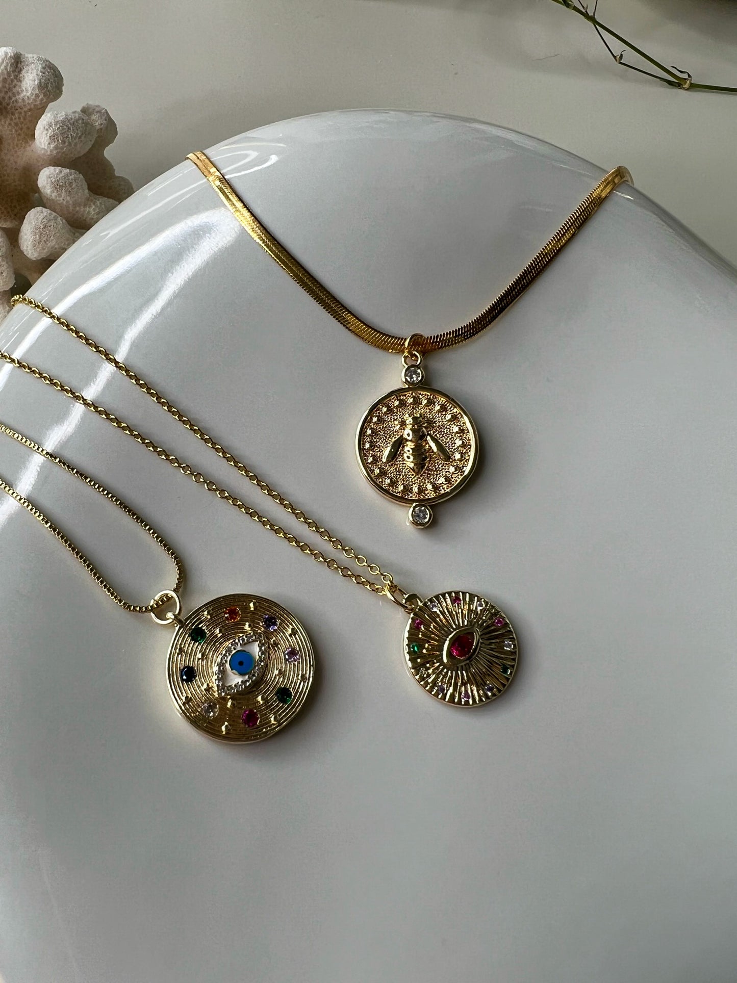 Colourful Gemstones Eye Necklace