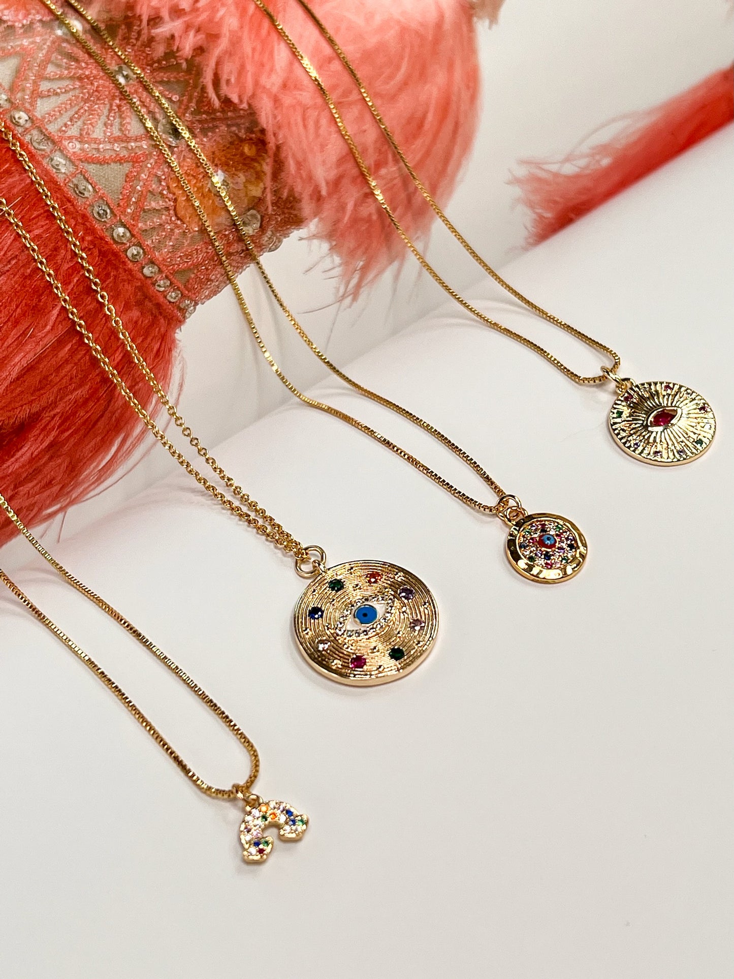 Colourful Gemstones Eye Necklace