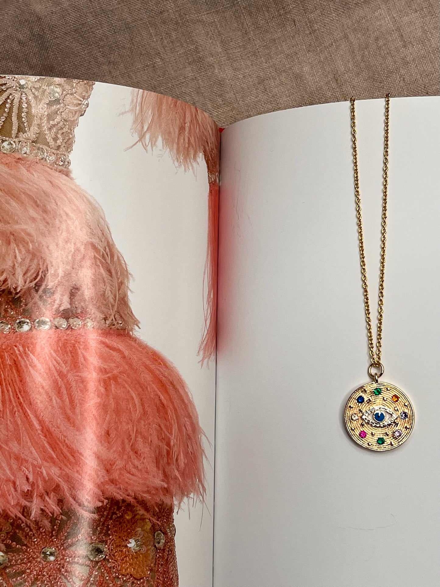 Colourful Gemstones Eye Necklace