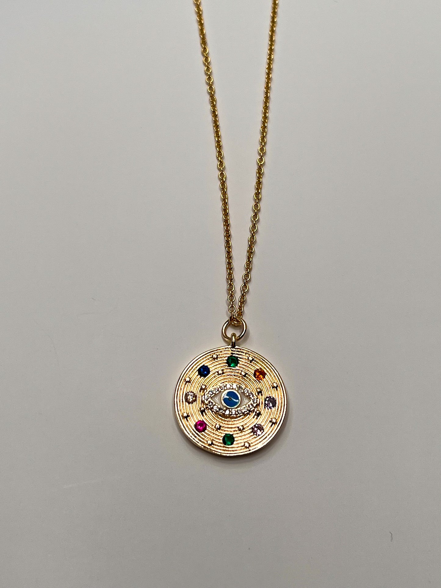 Colourful Gemstones Eye Necklace