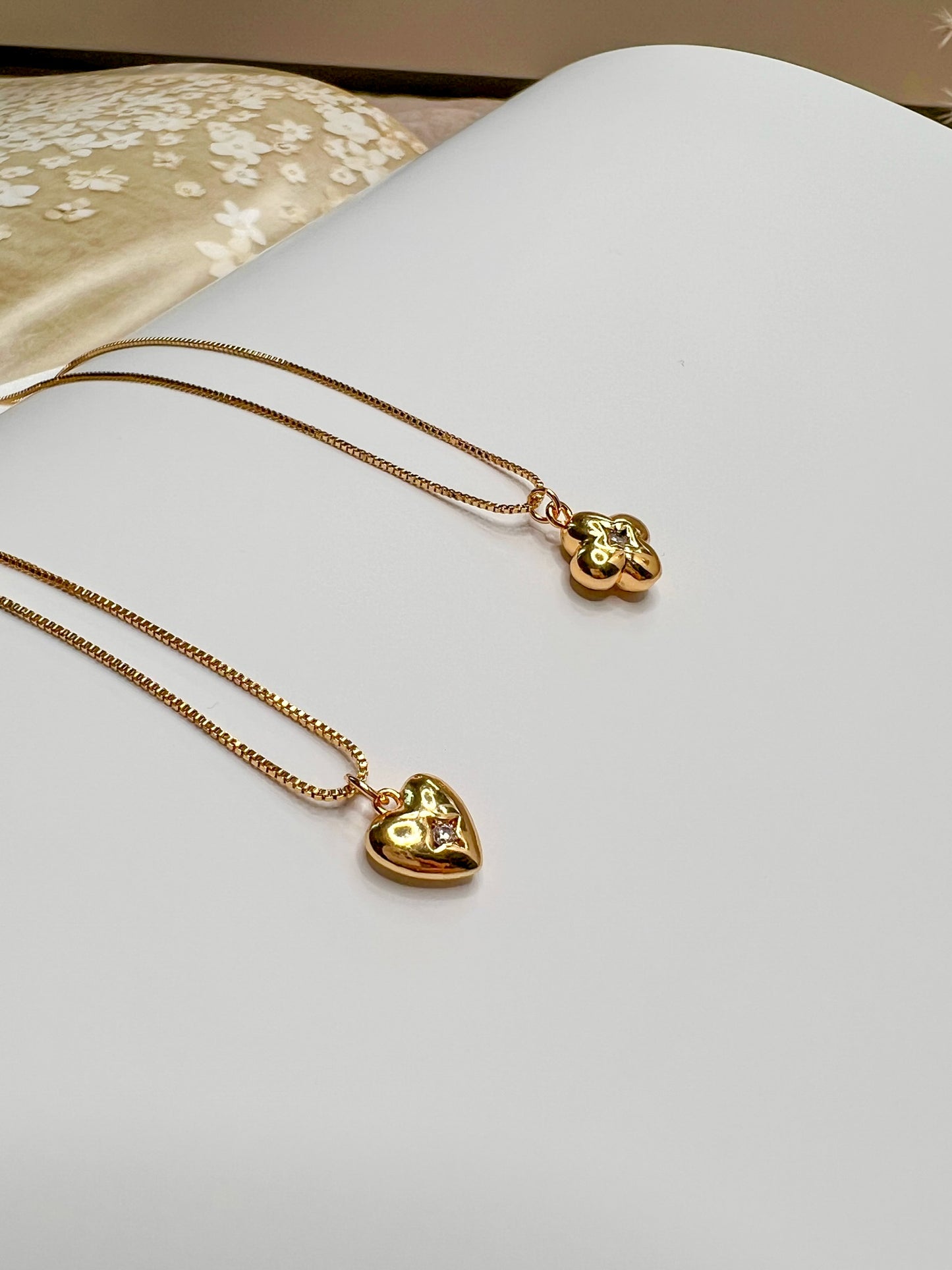 Gold Clove Cubic Zirconia Necklace