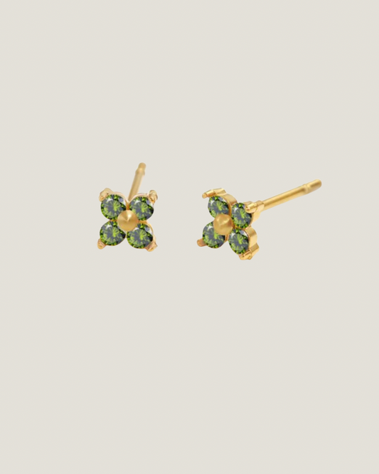 Flower Colour Zirconia Studs