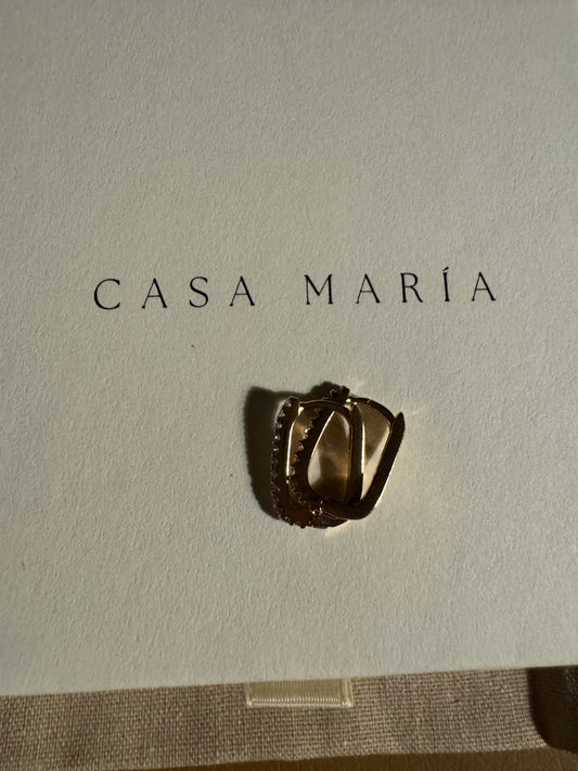 Thin Square Zirconia Earrings