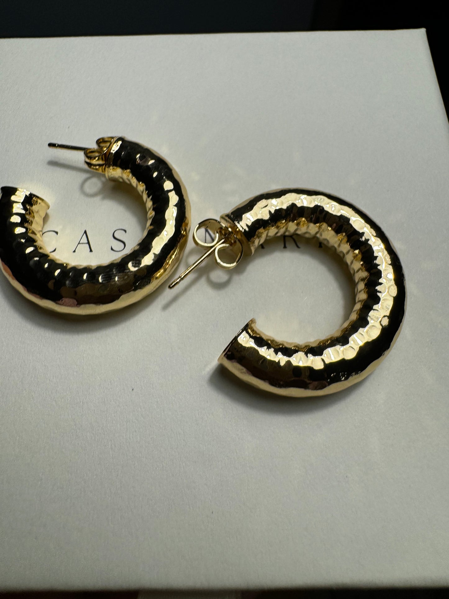 Hammered Bold Gold Hoops