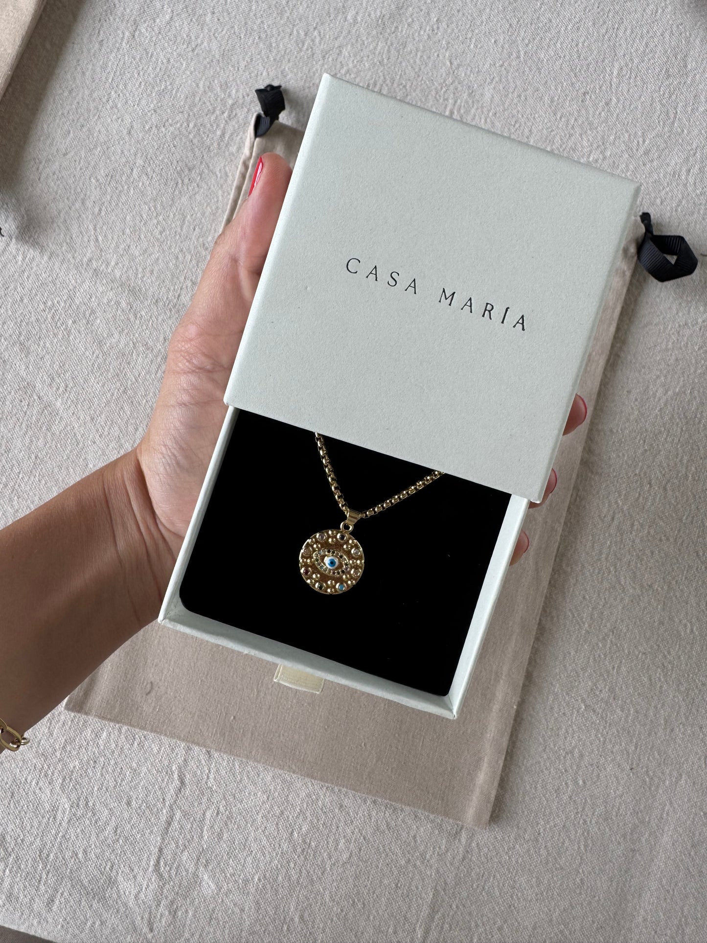 Rope Chain + Eye Cz Charm