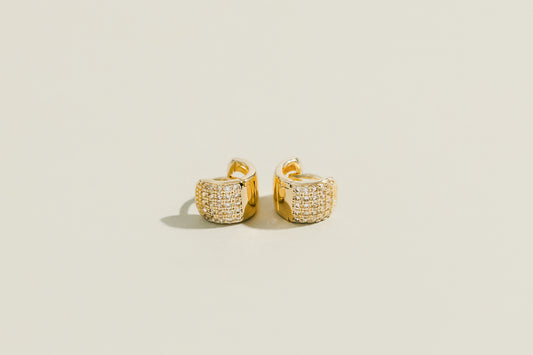 Bold Zirconia Huggie Earrings