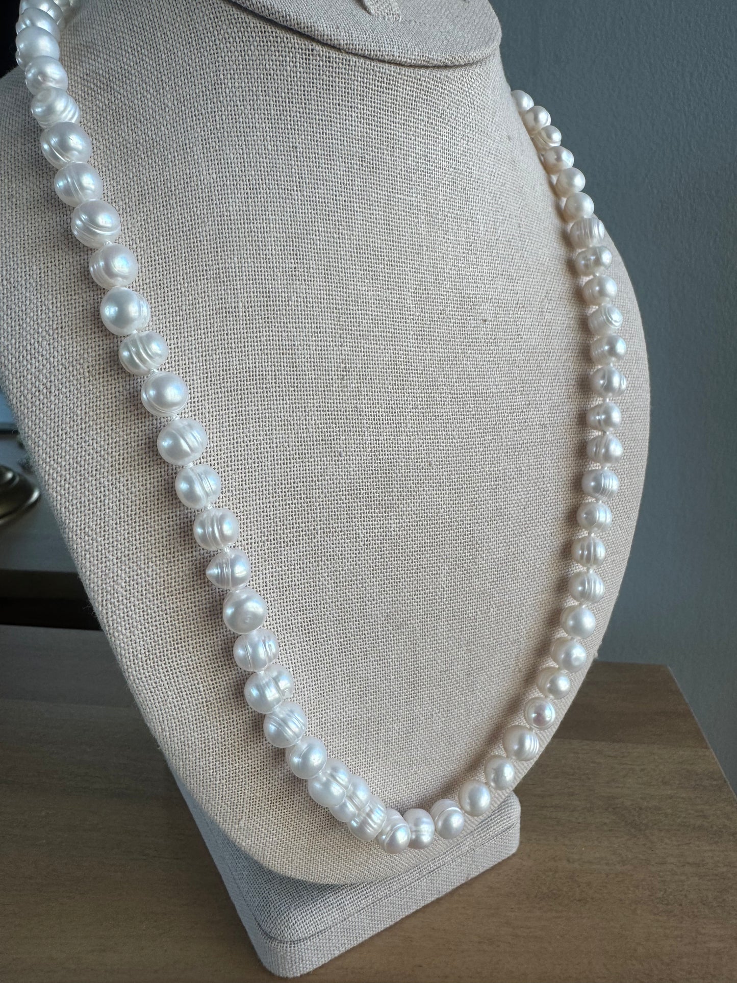 Handknotted Eternity Fresh Water Pearl Necklace