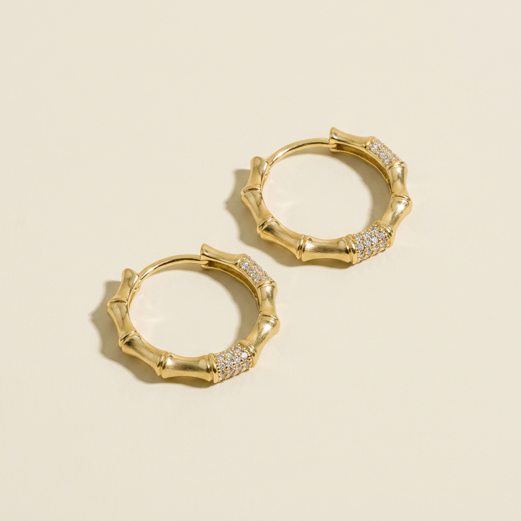 Bambu Hoops angled arrangement on cream