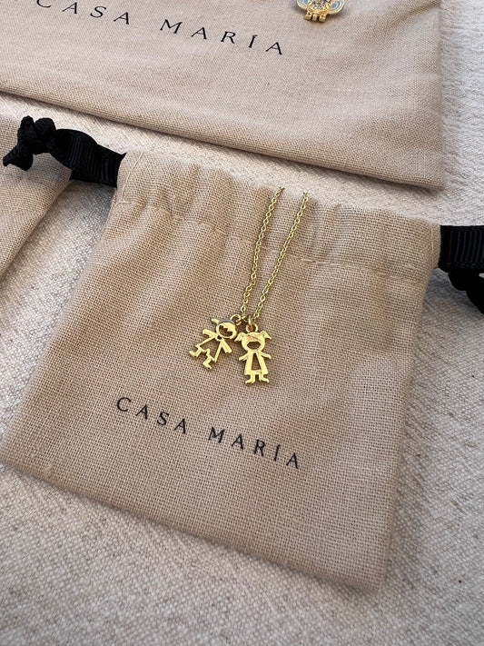 Mother's Necklace with Children Charms