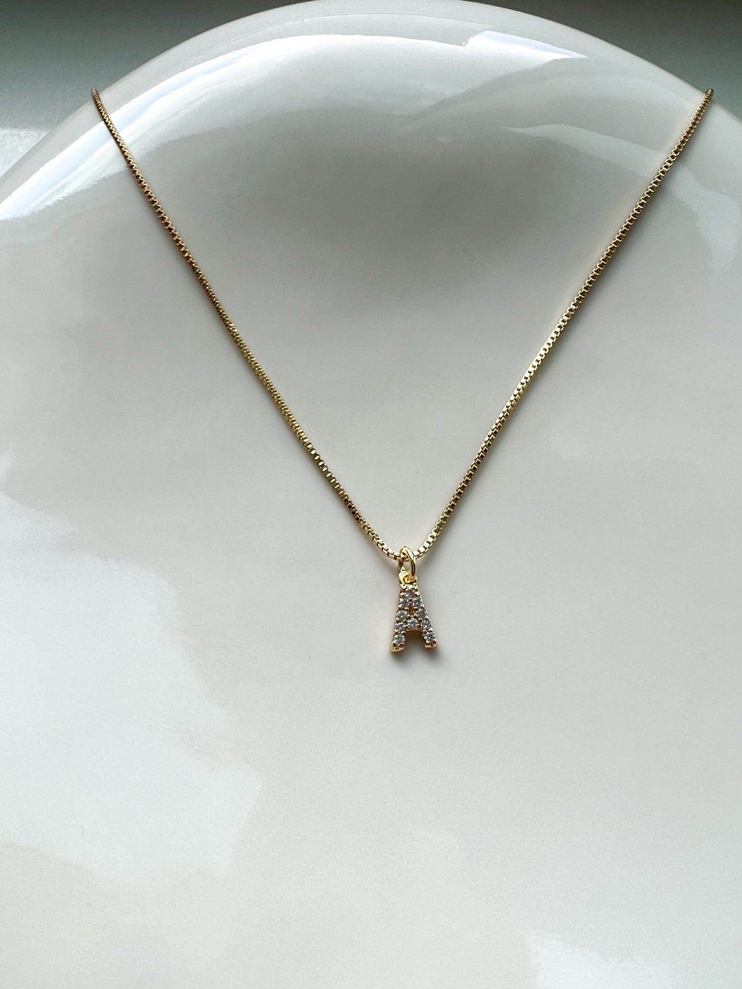 Letter Cubic Zirconia Necklace