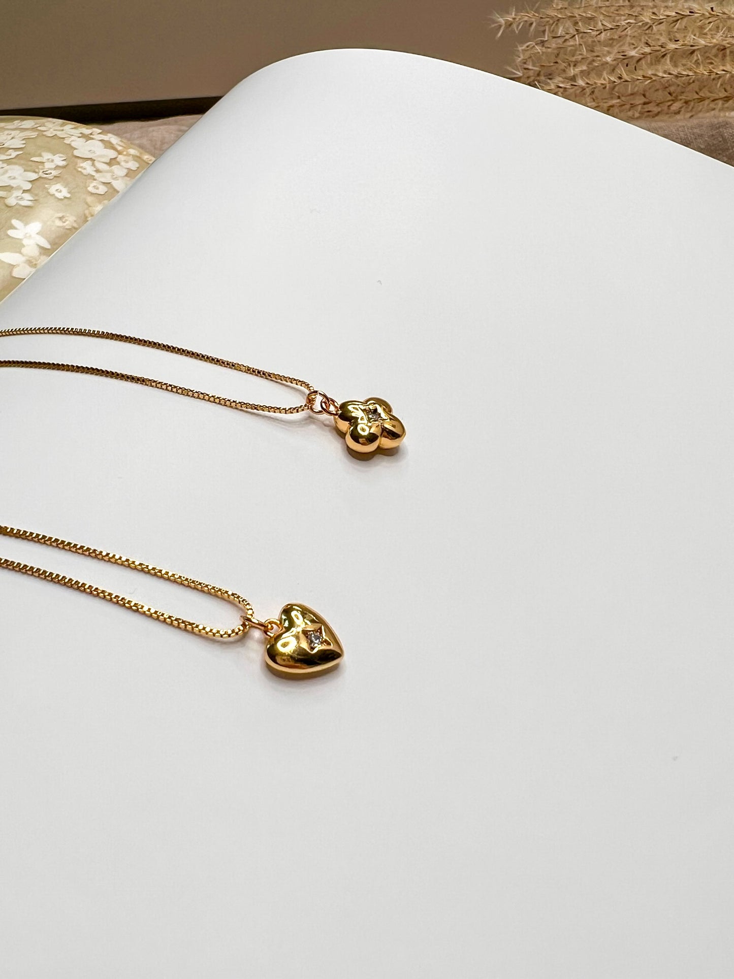 Gold Clove Cubic Zirconia Necklace