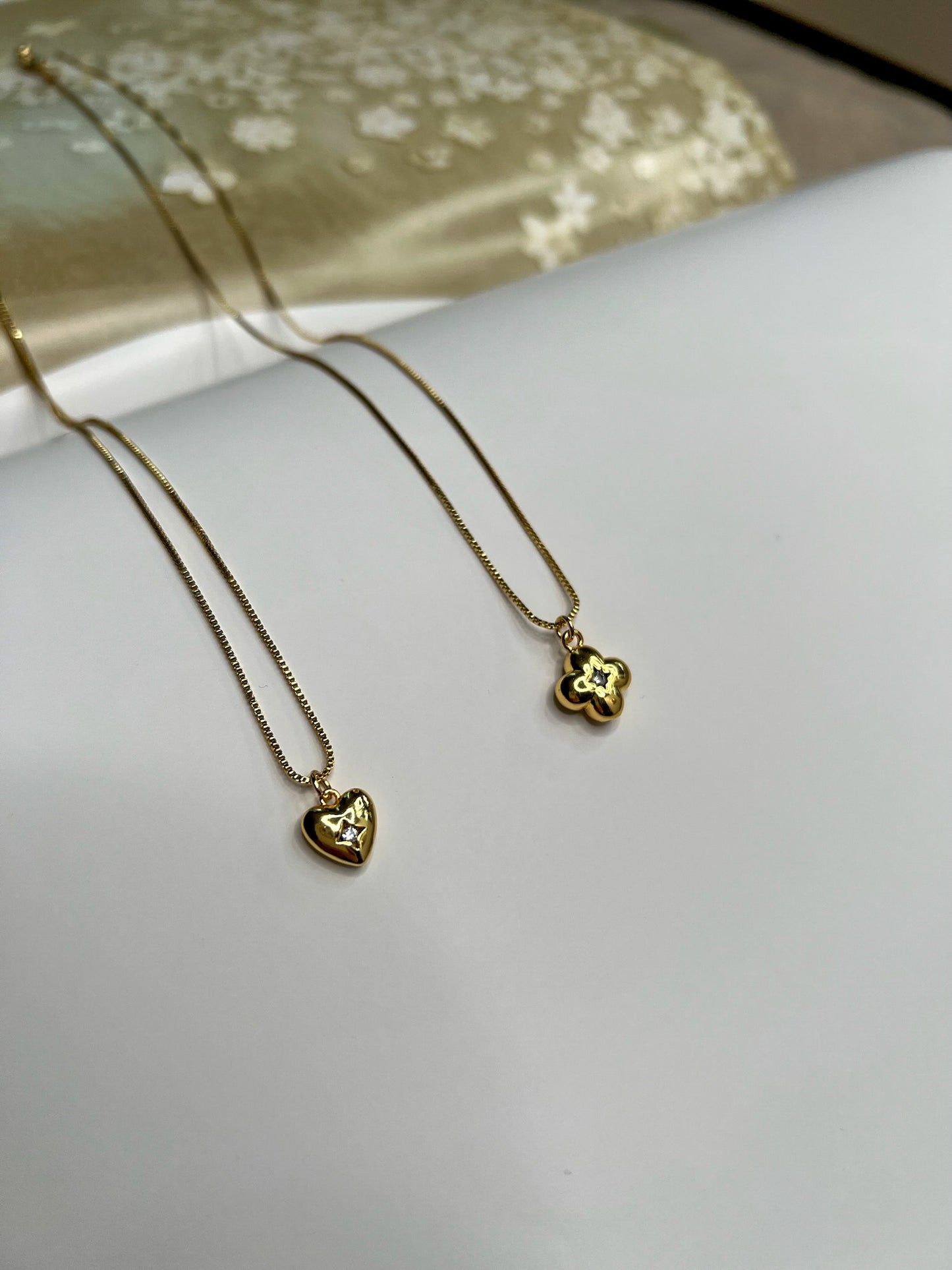 Gold Clove Cubic Zirconia Necklace