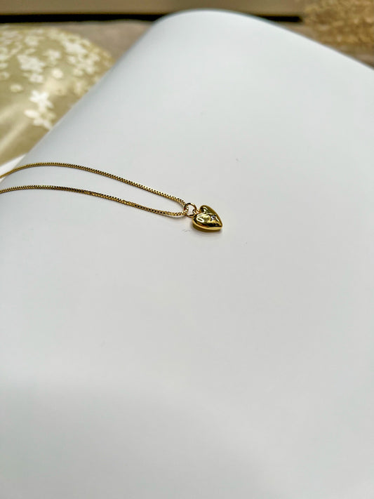 Gold Heart Cubic Zirconia Necklace